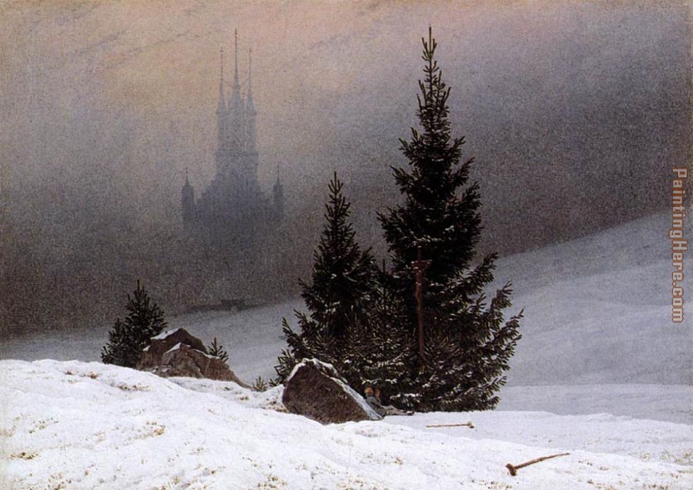 Winter Landscape painting - Caspar David Friedrich Winter Landscape art painting